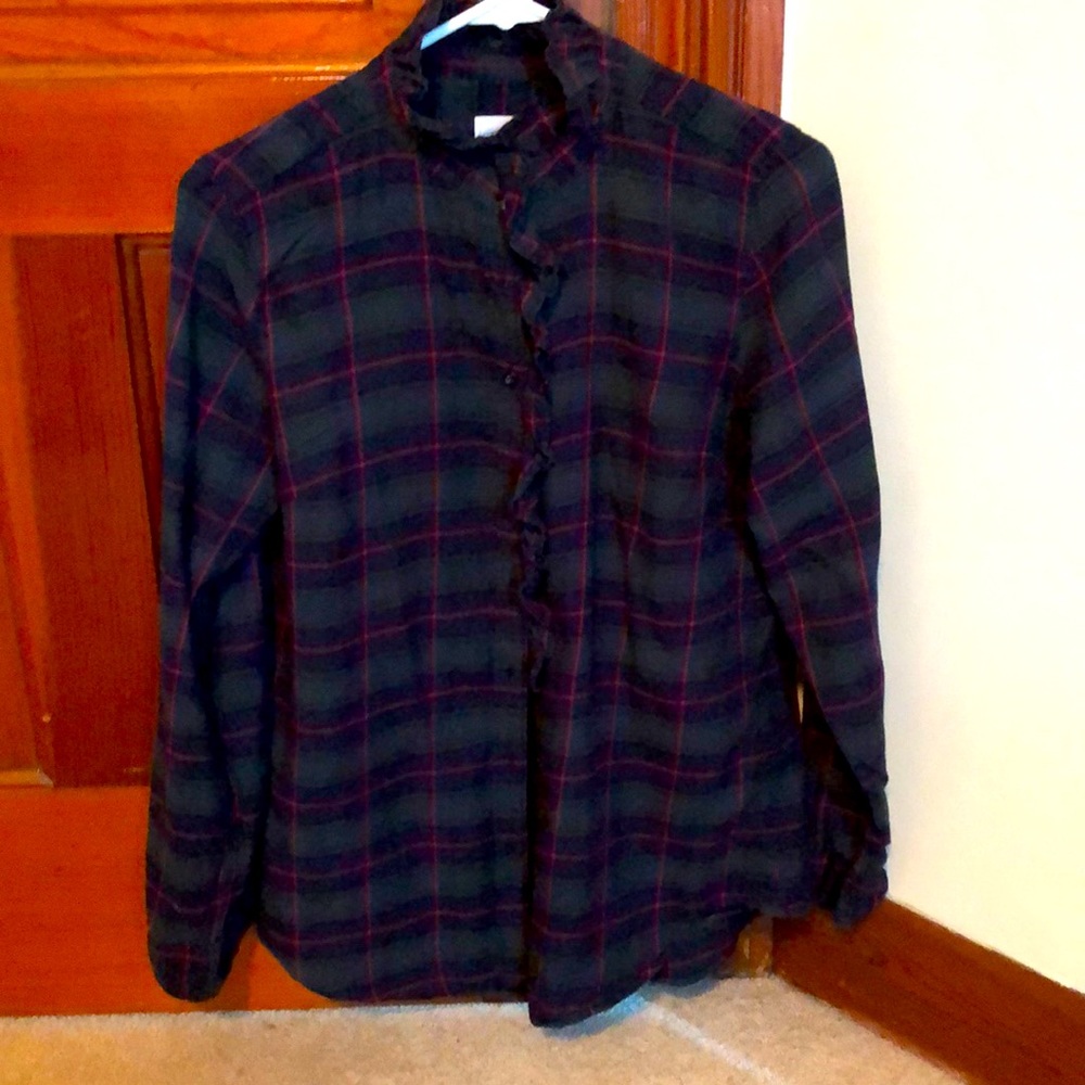 GAP plaid ruffle shirt